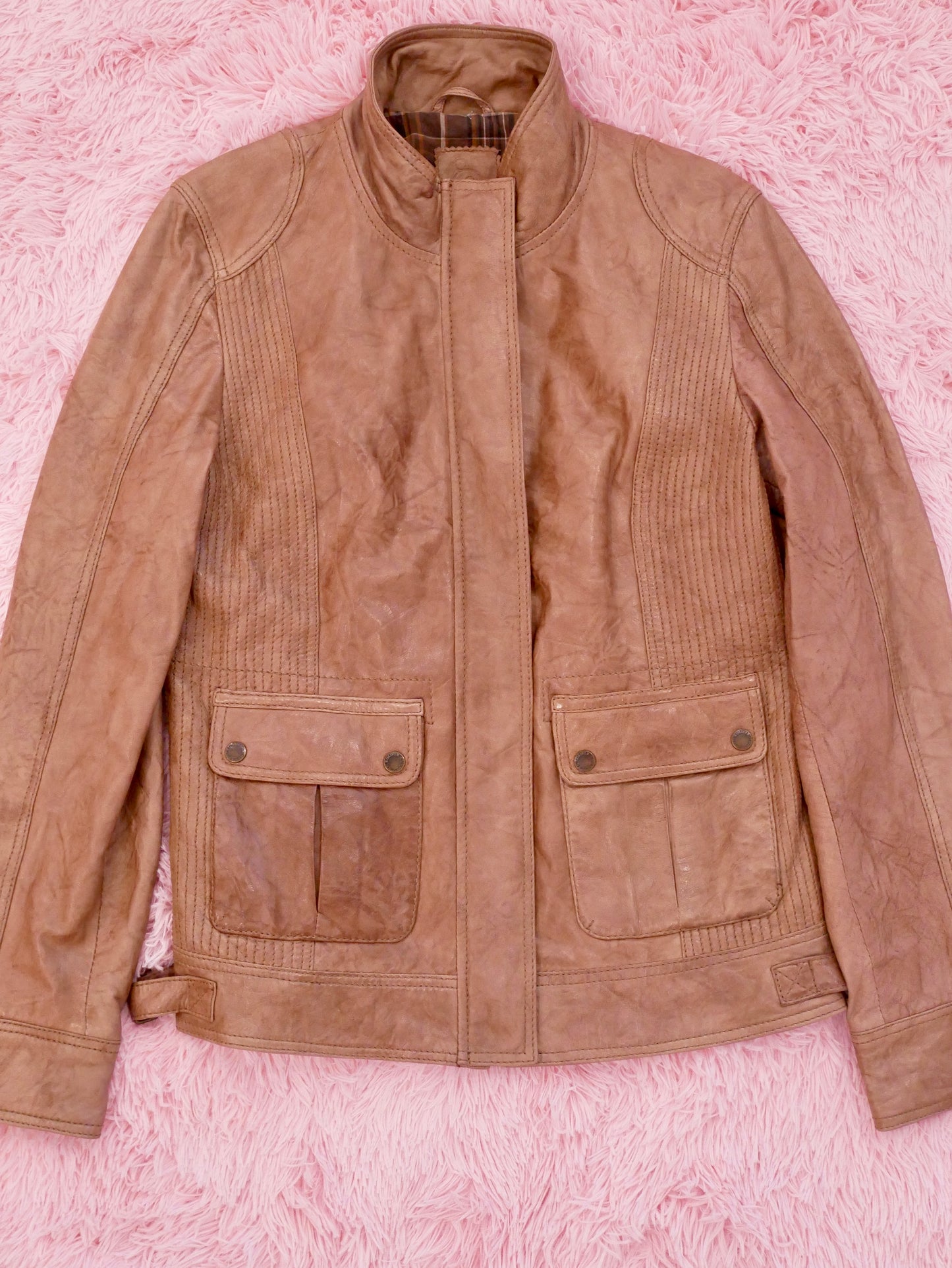 Brown Oversized Leather Jacket