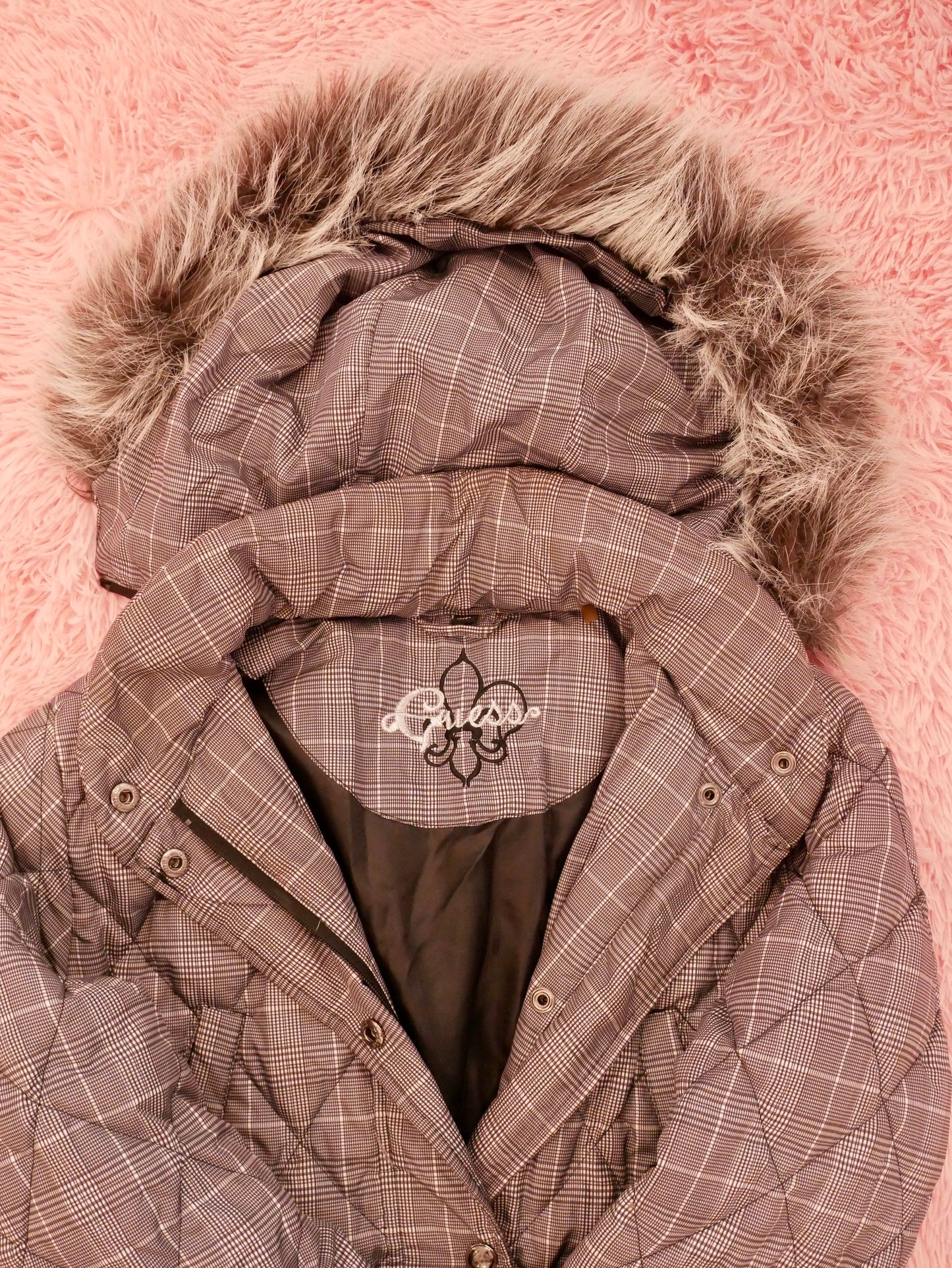 Fur-Trimmed Guess Coat