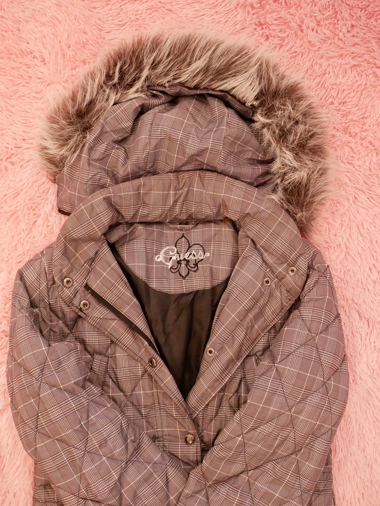 Fur-Trimmed Guess Coat