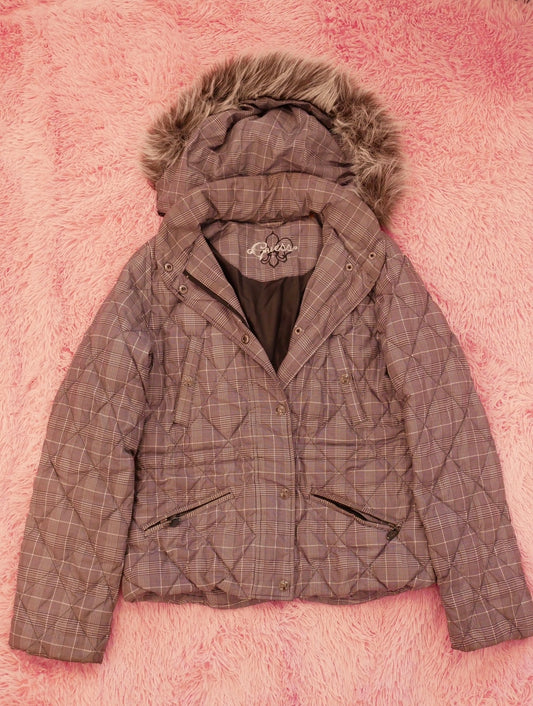 Fur-Trimmed Guess Coat