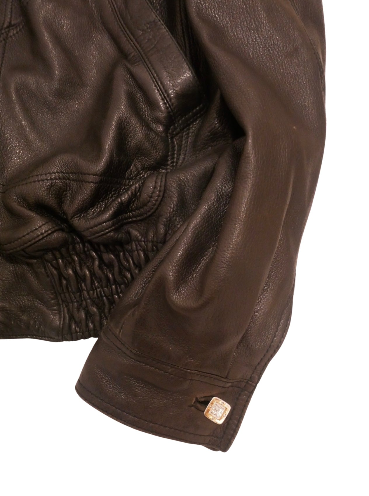 Black Fur-Trimmed Leather Coat
